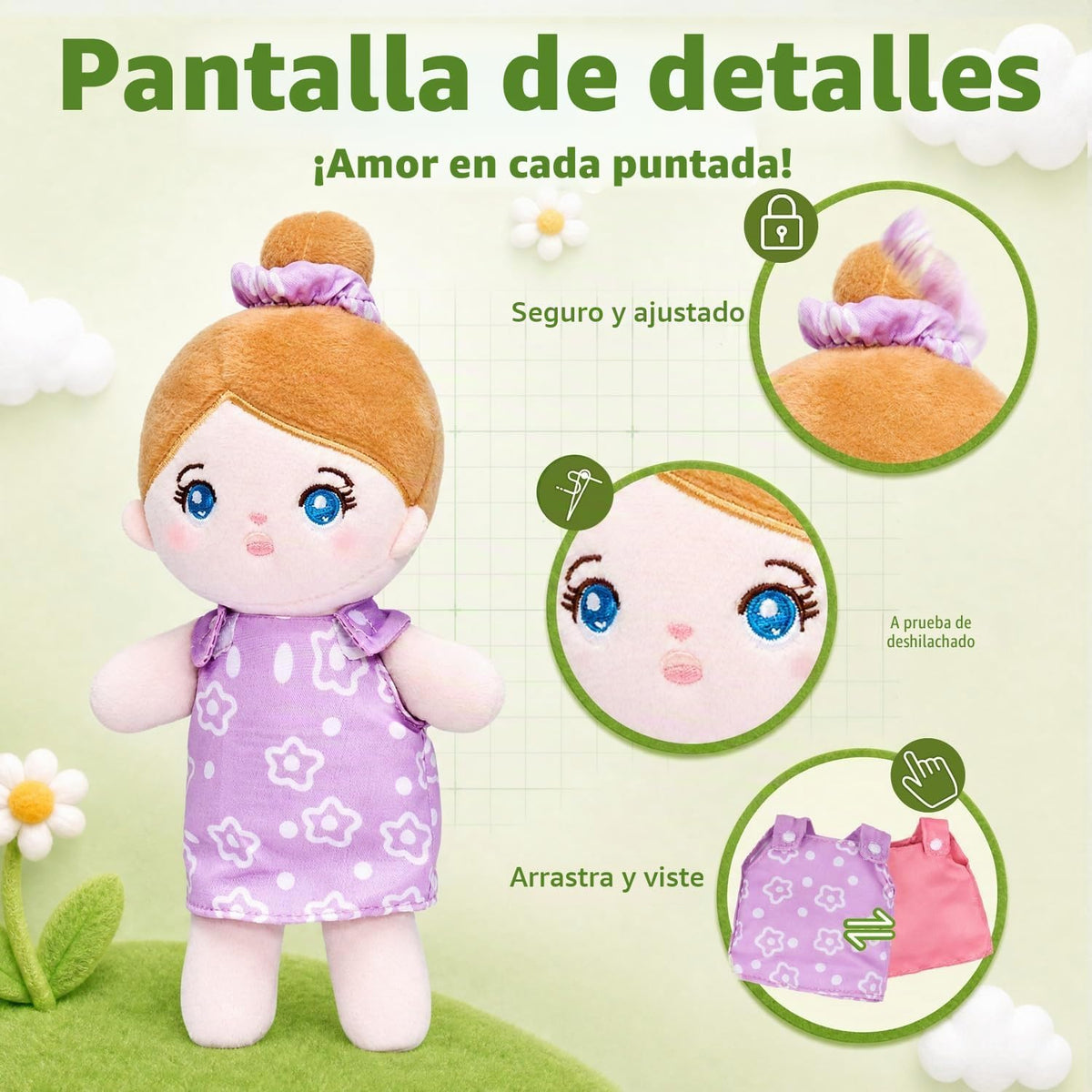 OUOZZZ Muñecas suaves para bebé, juego de 5 muñecas multiculturales...