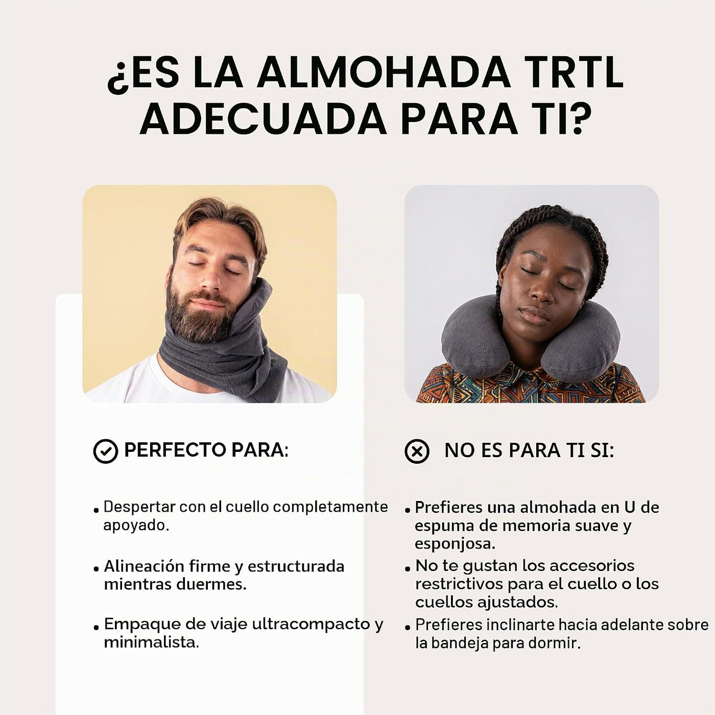 Almohada Trtl probado científicamente super suave cuello apoyo almo...
