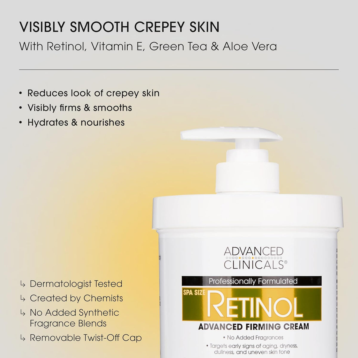 Advanced Clinicals - Loción corporal con retinol y crema hidratante...