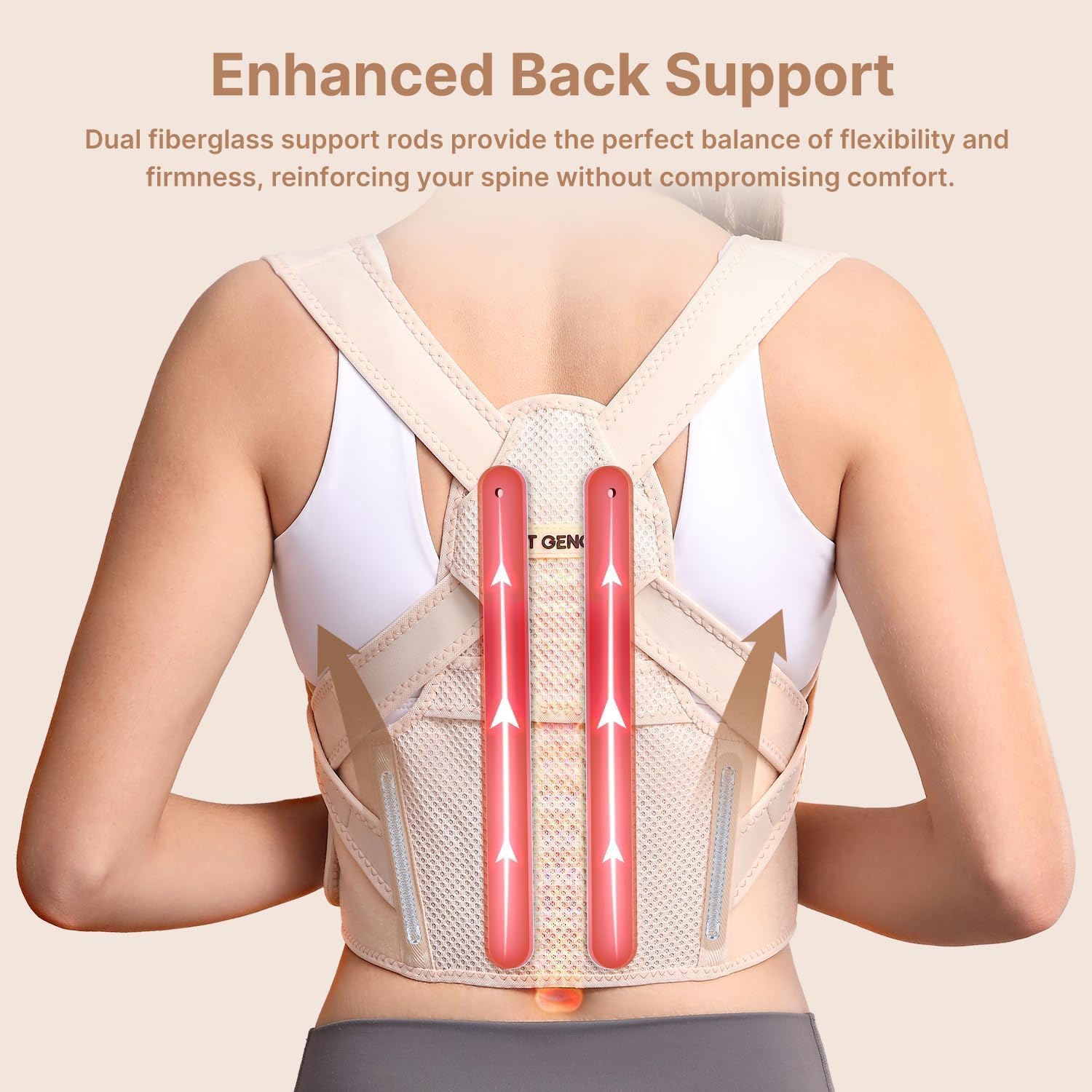 Corrector de postura Fit Geno para mujer Lite, soporte superior de...