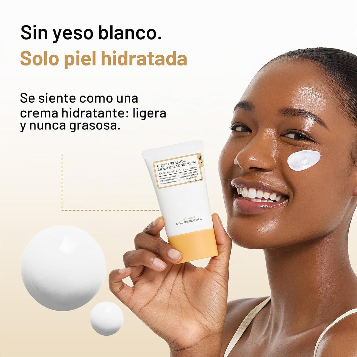 FULLY Rice Ceramide Moisture Protector solar SPF 50, sin fundición...