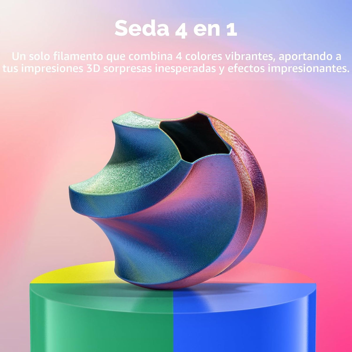 AMOLEN Paquete de filamentos para impresora 3D PLA de 4 colores en...