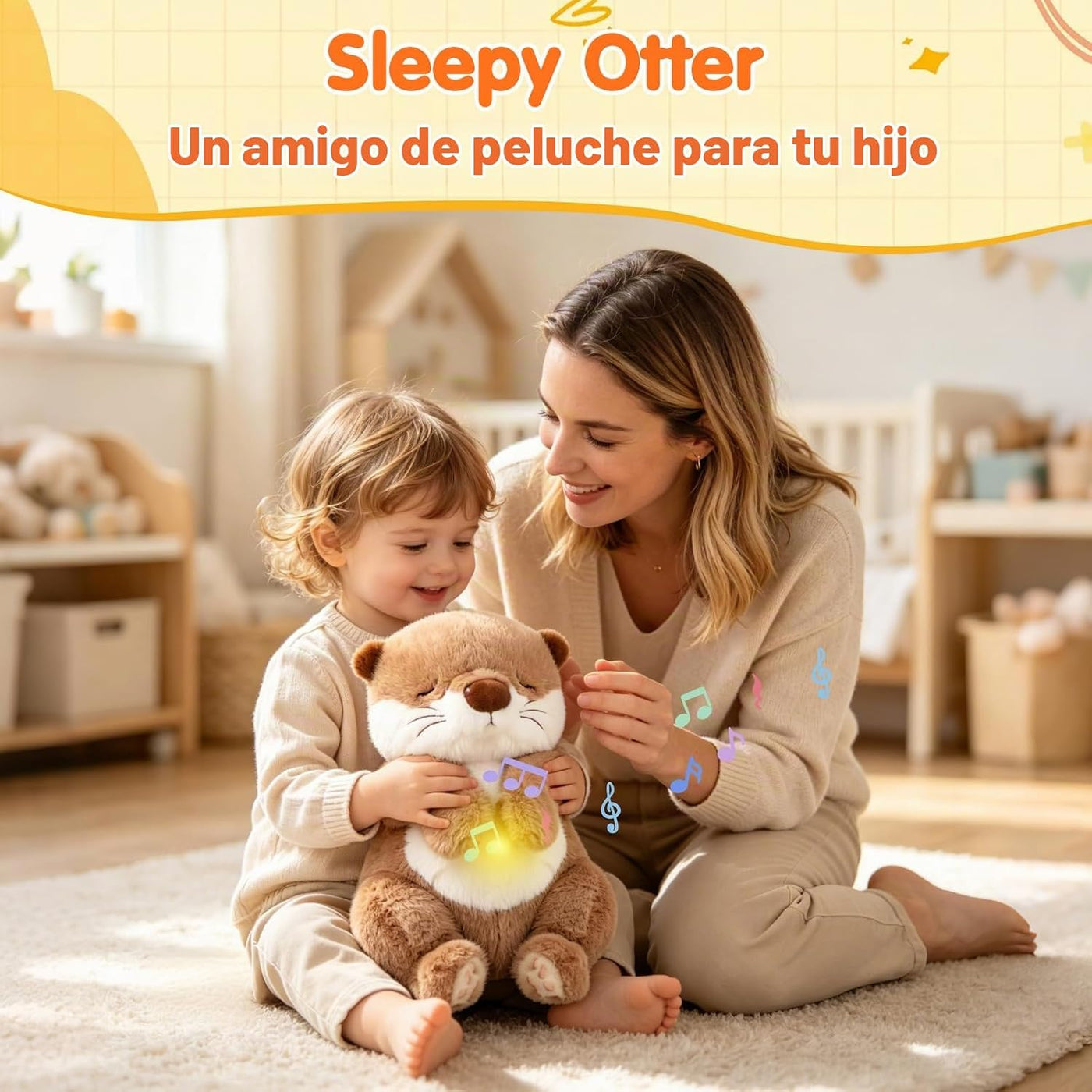 MIAODAM Juguete de Nutria de Felpa para Bebés que Tranquiliza - Mov...