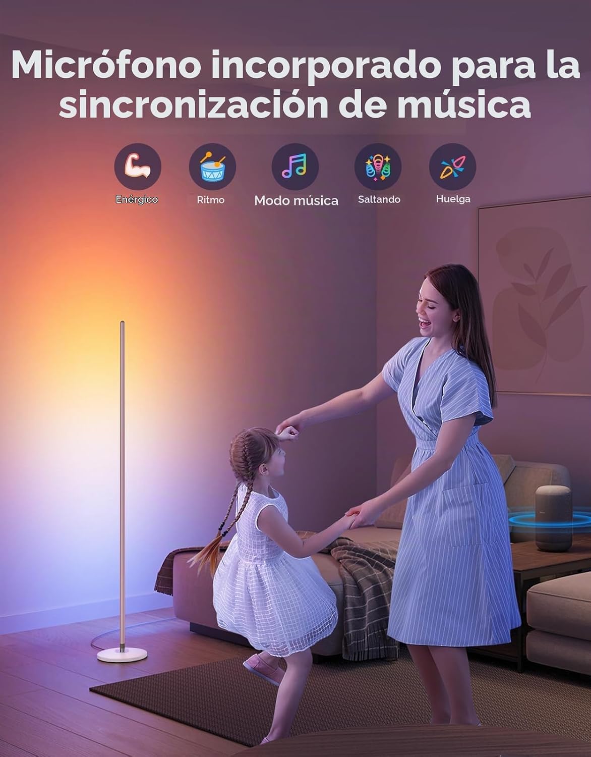 Govee RGBIC - Lámpara de pie básica, 1000lm LED, color champán | Fu...