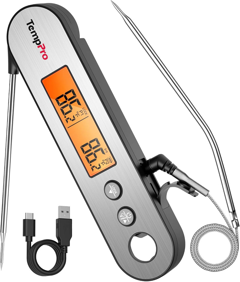 TempPro TempSwift Termómetro digital recargable para carne para coc...
