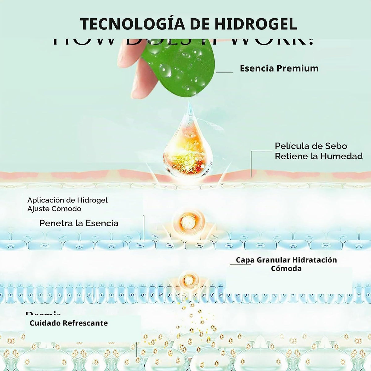 Parches debajo de los ojos de té verde de Enaskin Naturals para hin...