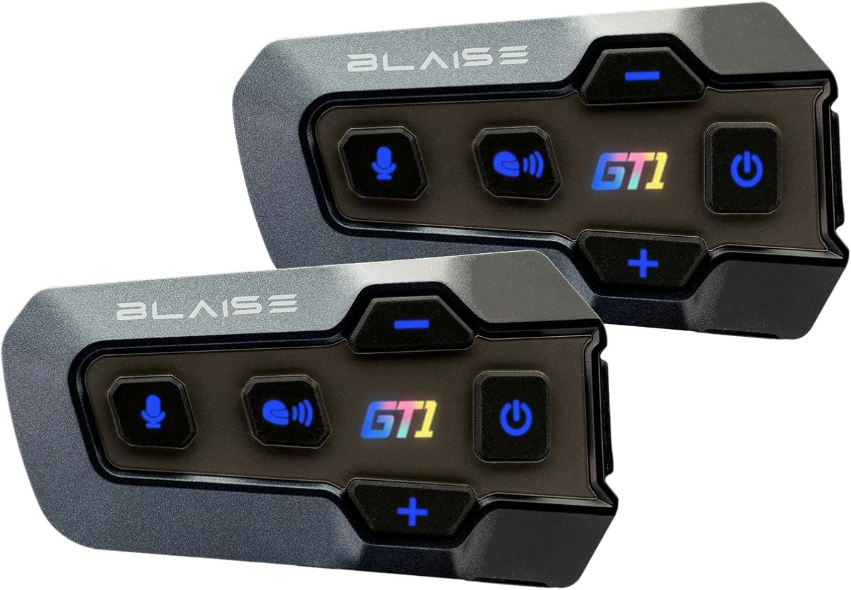Logto Blaise GT1 - Casco de motocicleta mejorado con auriculares Bl...