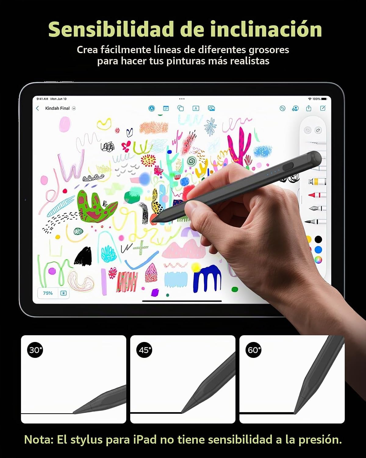 Moko Pencil para iPad (A16) 11.ª y 10.ª generación, carga rápida US...