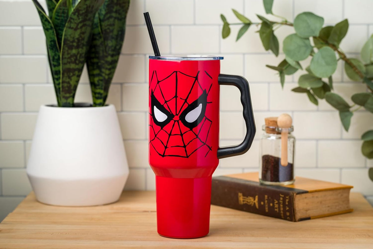Silver Buffalo Marvel Spider-Man - Vaso de acero inoxidable, 40 onz...