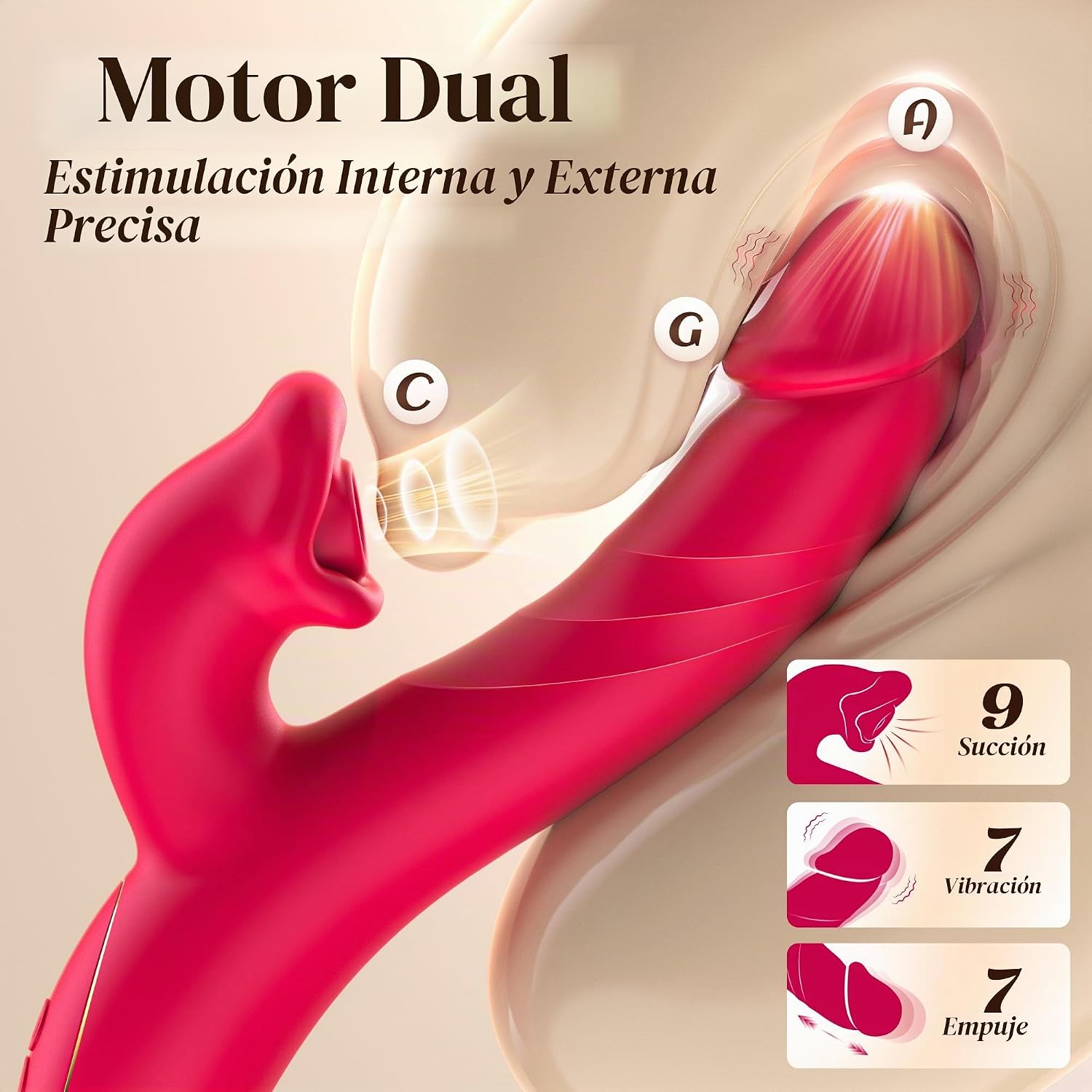 Toendi Rabbit Vibrador para mujeres, succionador de clítoris y cons...