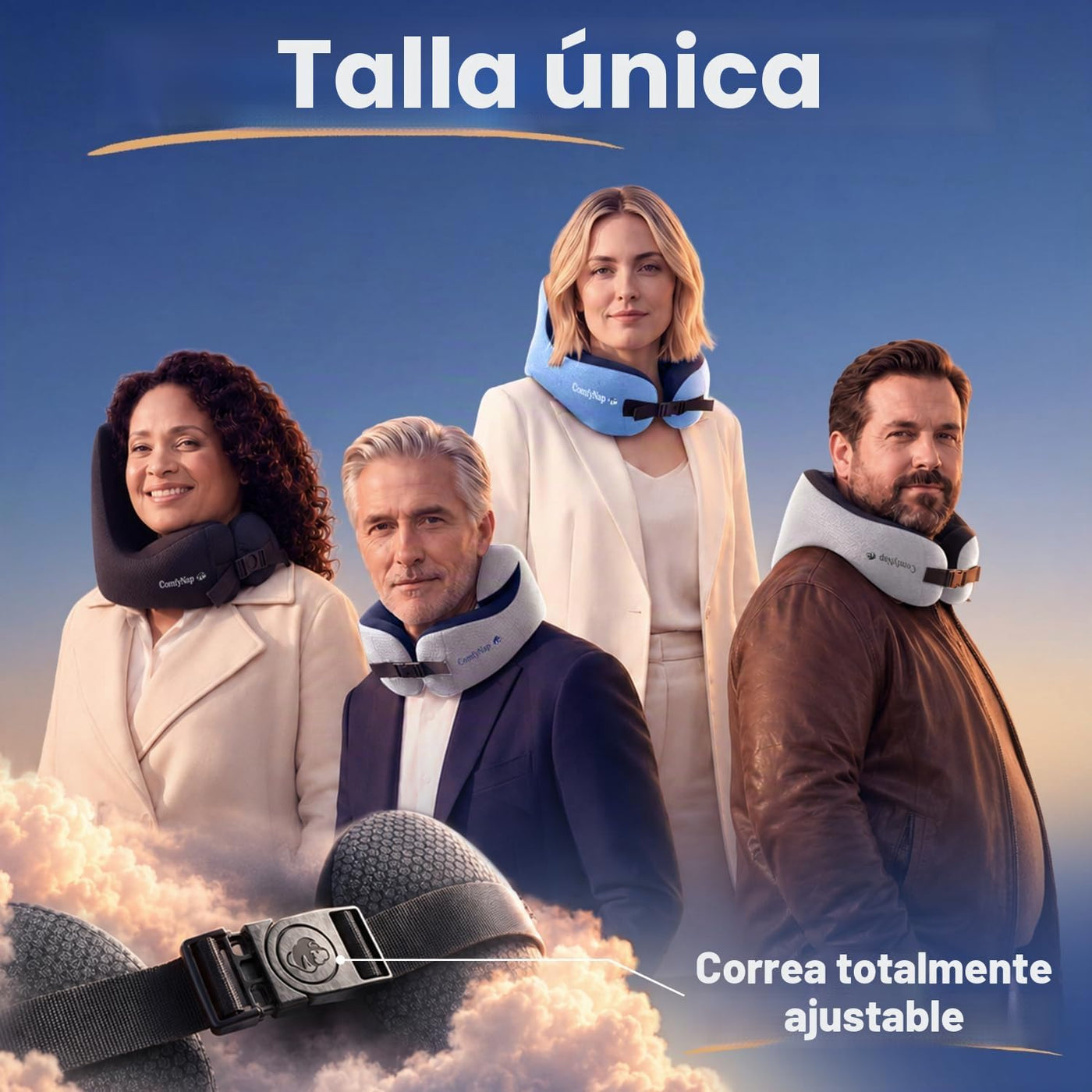 ComfyNap® Almohada de cuello de viaje versátil para avión [patentad...