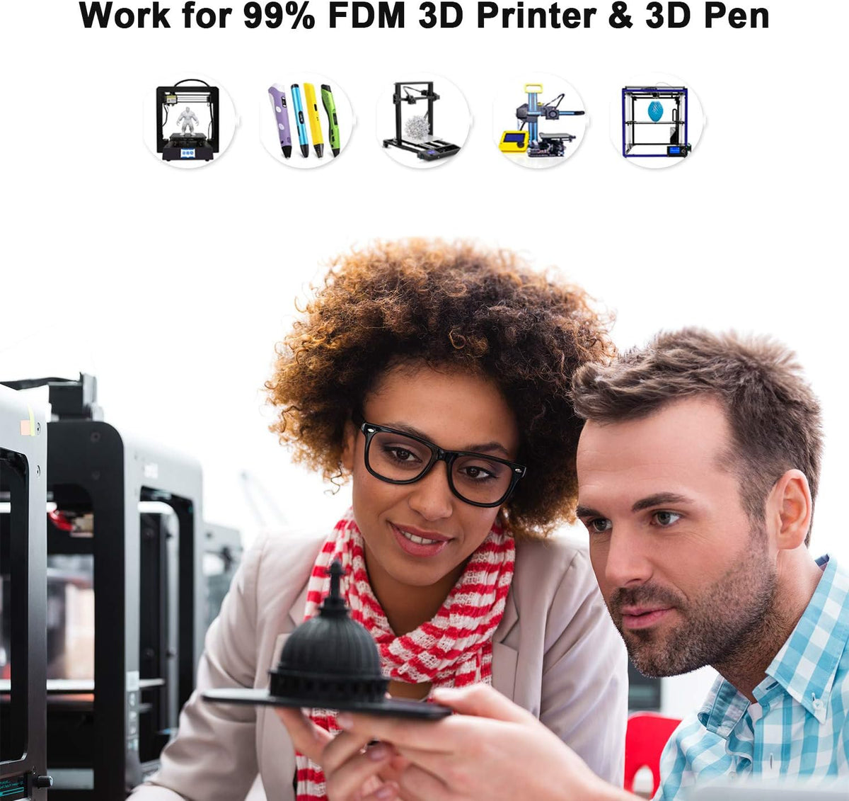 AMOLEN - Filamento de ácido poliláctico para impresora 3D, 1.75 mm,...