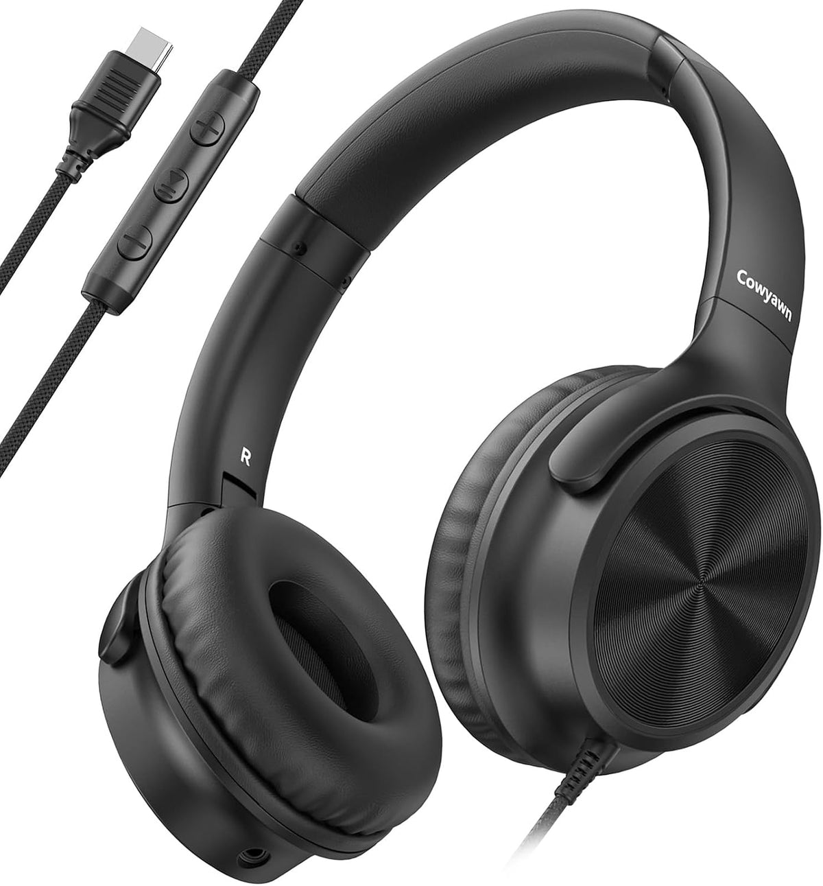 Cowyawn Auriculares USB C con cable, auriculares USB C con cable co...