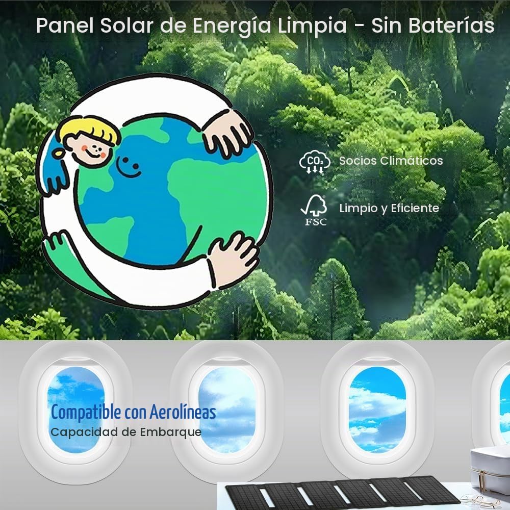 Cargador de panel solar plegable FlexSolar de 40 W, salidas USB-C,...
