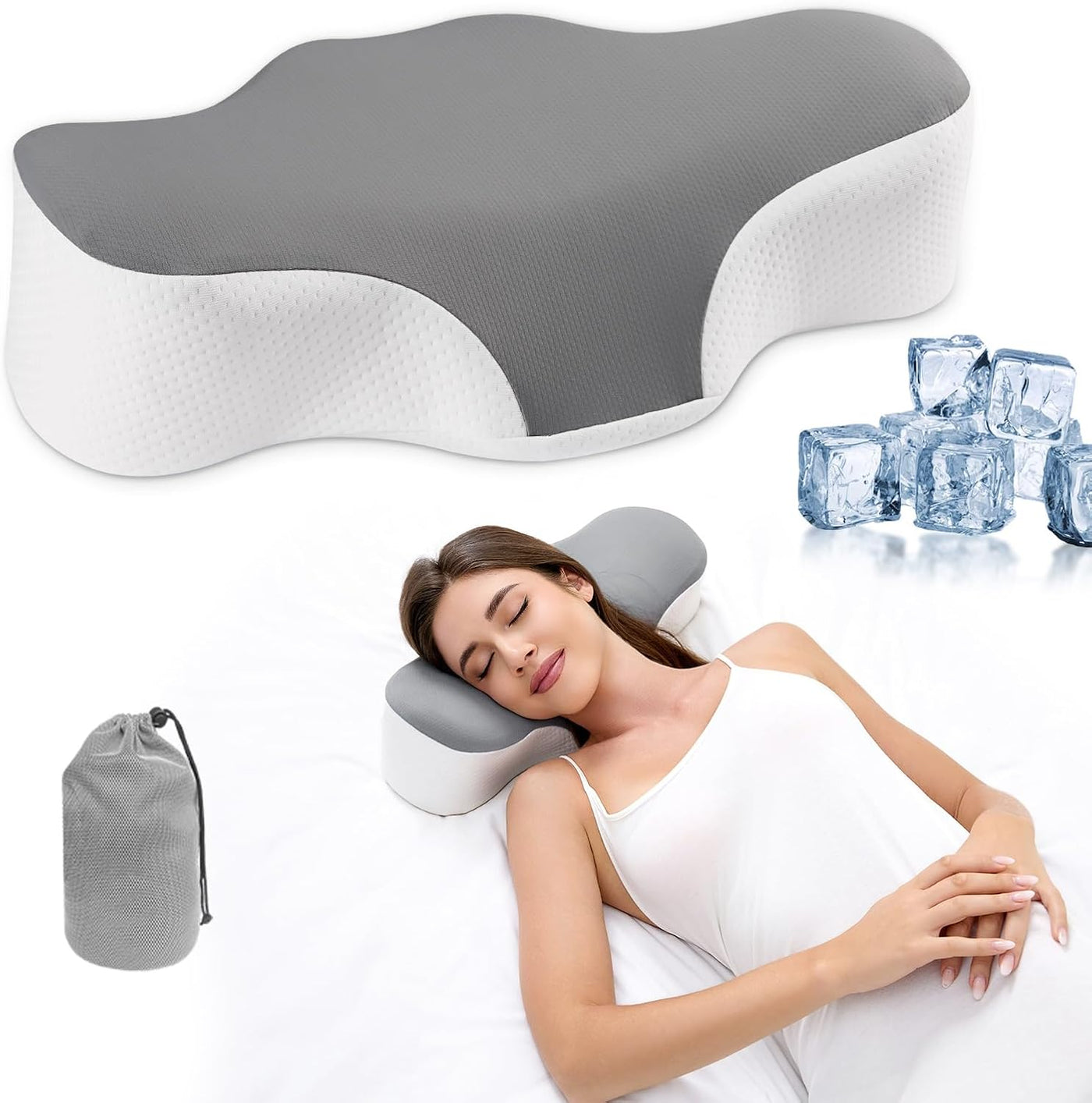 Bespilow Almohada de viaje para dormir, almohada de soporte cervica...