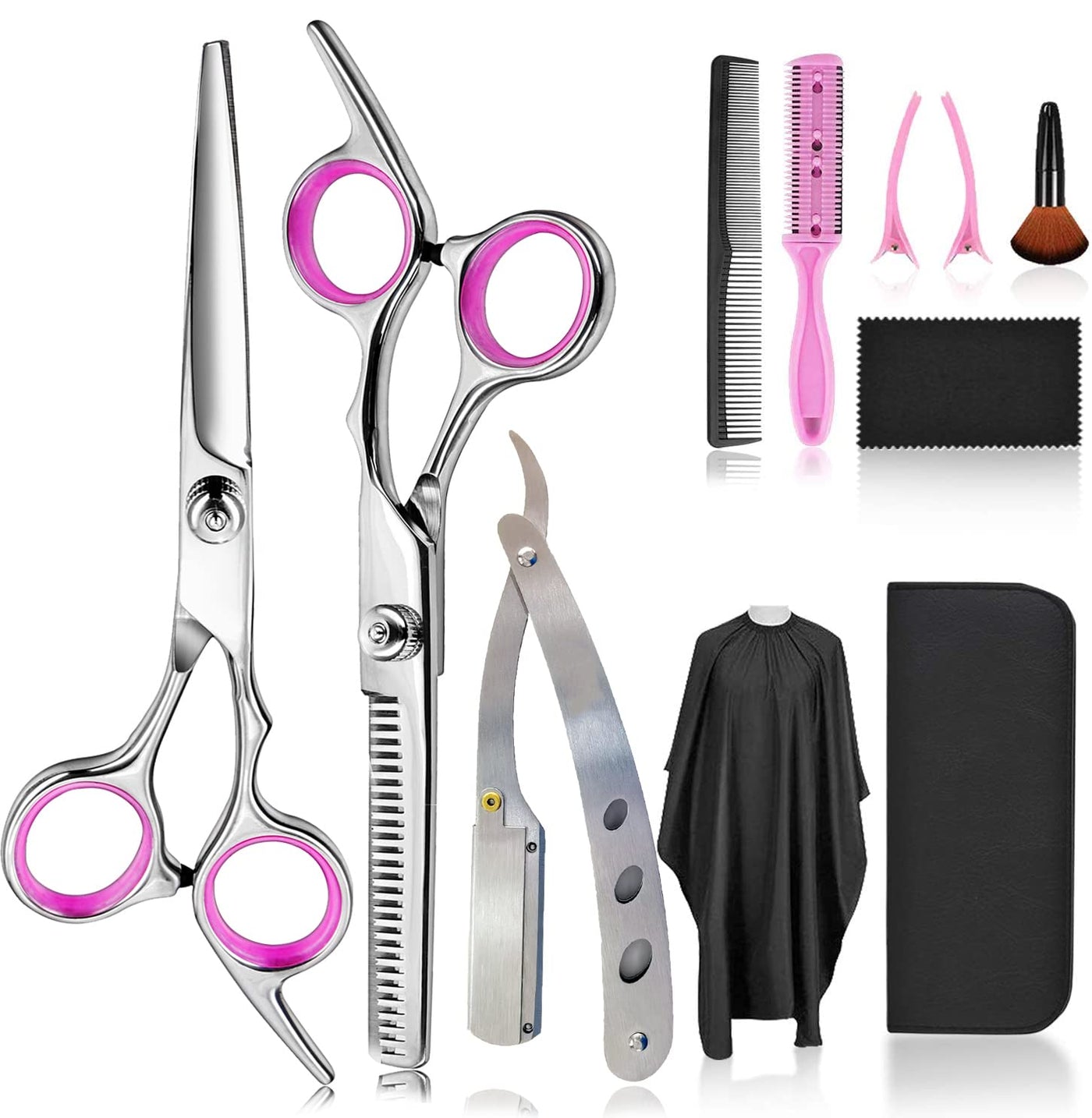 FCYSY Kit Profesional de Tijeras de Corte de Cabello de 11 Piezas,...