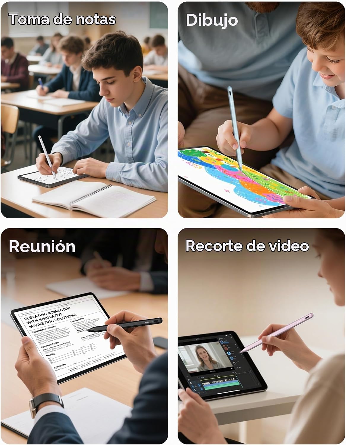 Metapen Lápiz A8 para Apple iPad 2018-2026, (carga 2 veces más rápi...
