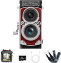 CHUZHAO Mini Cámara Digital Vintage, Estilo TLR Portátil Retro de A...