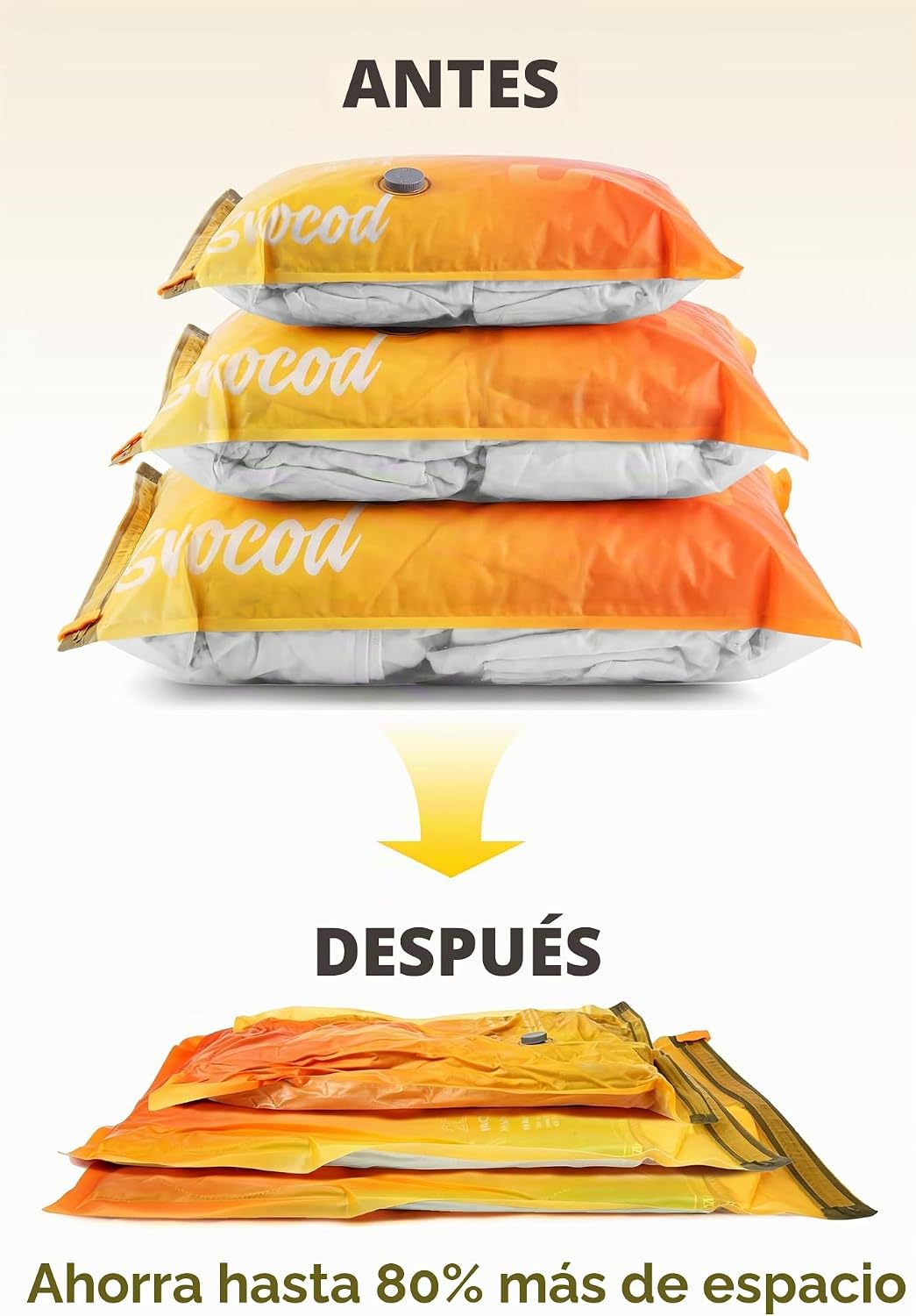 SNOCOD Bolsas de vacío de viaje con bomba, paquete de 15 bolsas de...