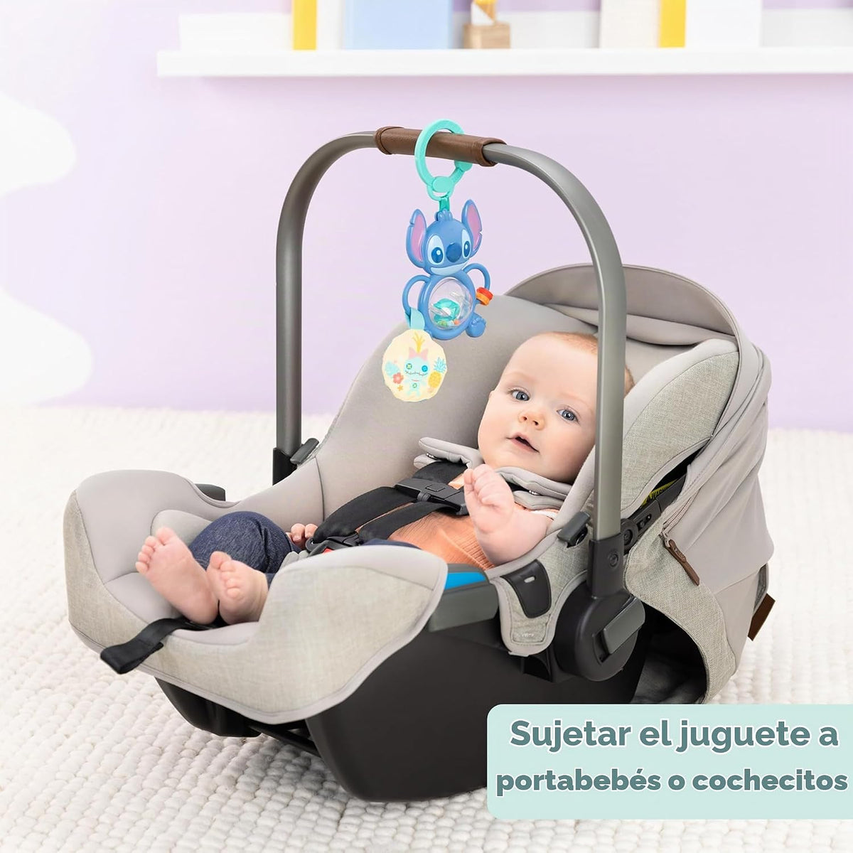 Bright Starts Disney Baby Stitch Tummy Tumble - Juguete giratorio p...