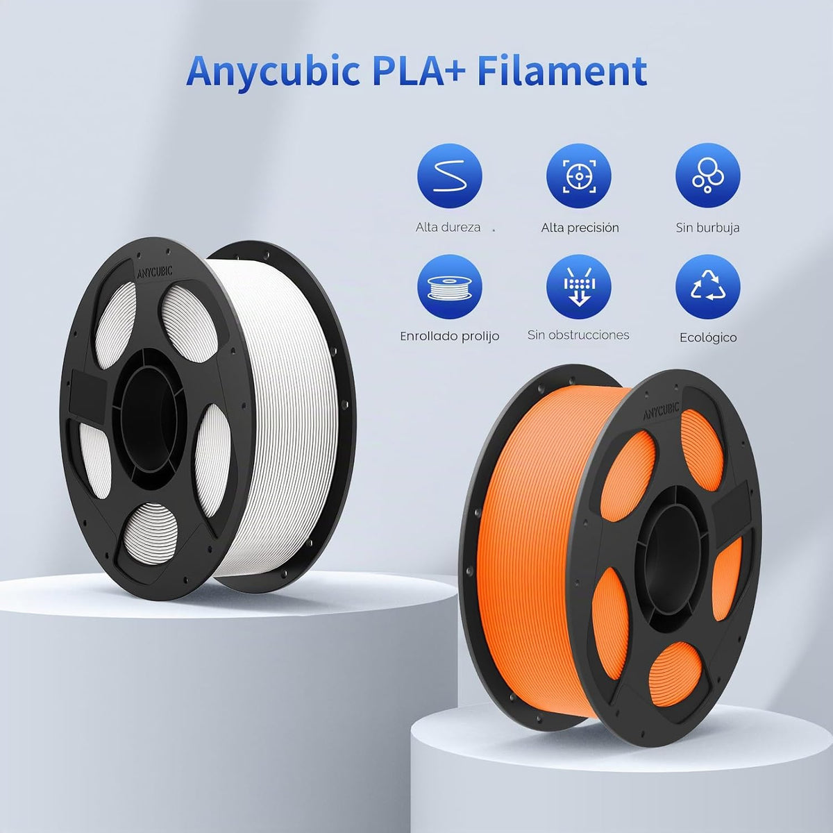 ANYCUBIC PLA+ - Filamento para impresora 3D de 0.07 in, 2.2 lbs | P...