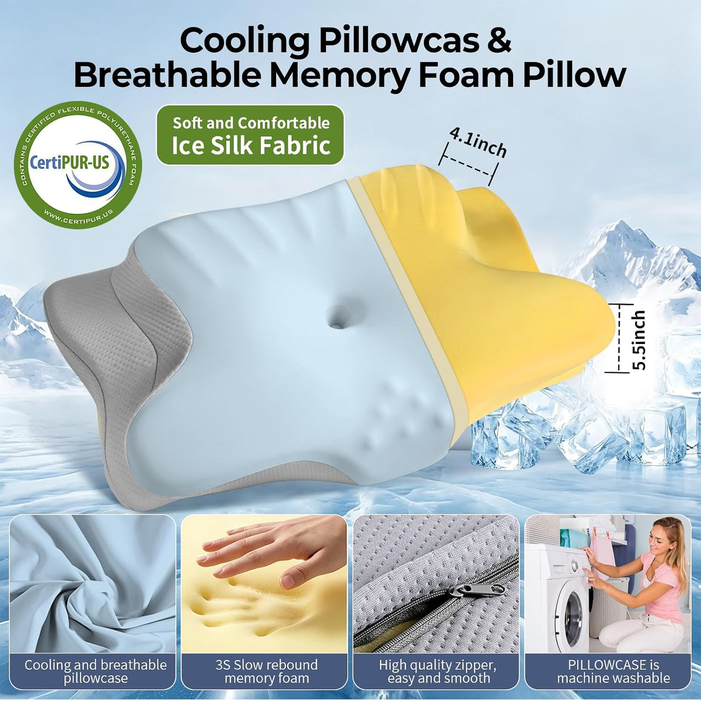 Ylekto Almohada cervical para el cuello para aliviar el dolor, almo...