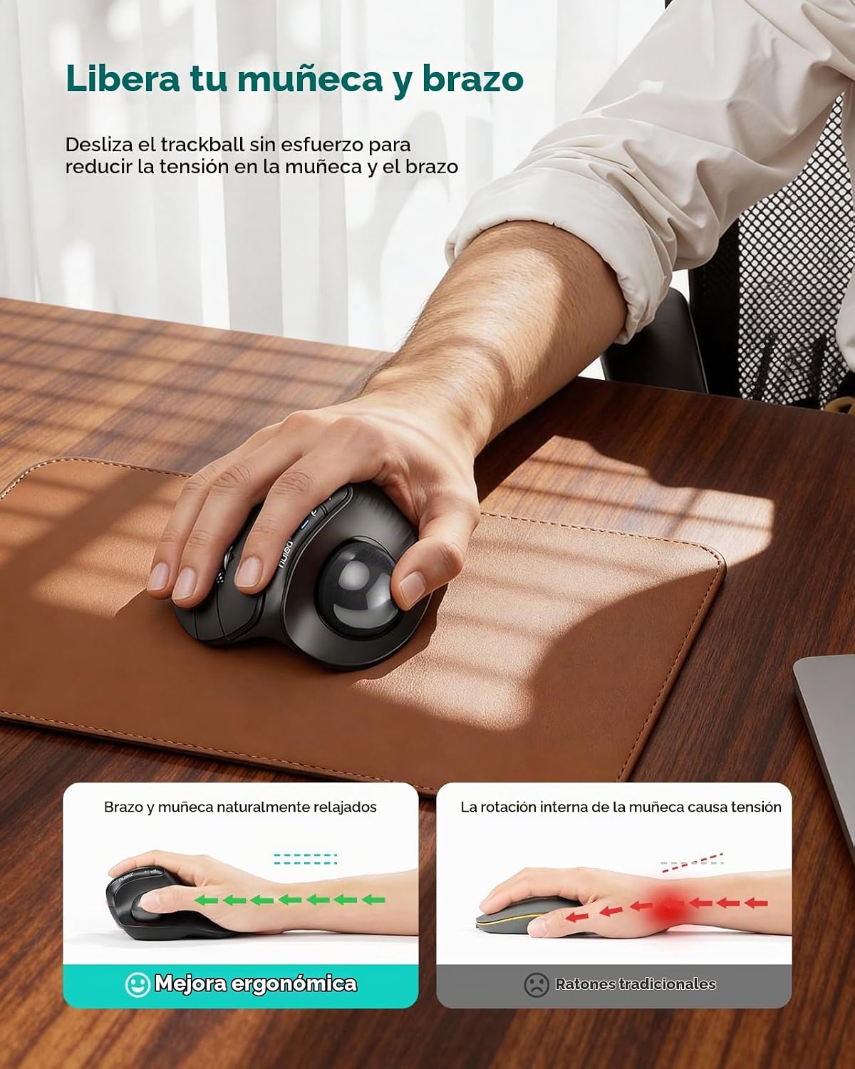 Nulea Control de pulgar de ratón de trackball vertical ergonómico |...