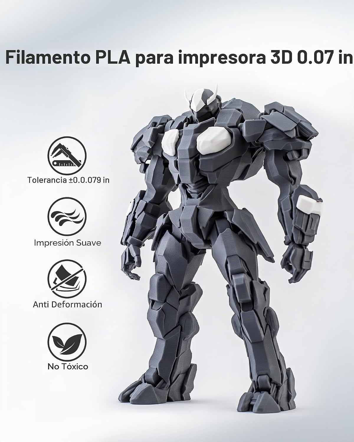 SUNLU Paquete de filamento PLA de 8.82 oz de 0.07 in, filamento mul...
