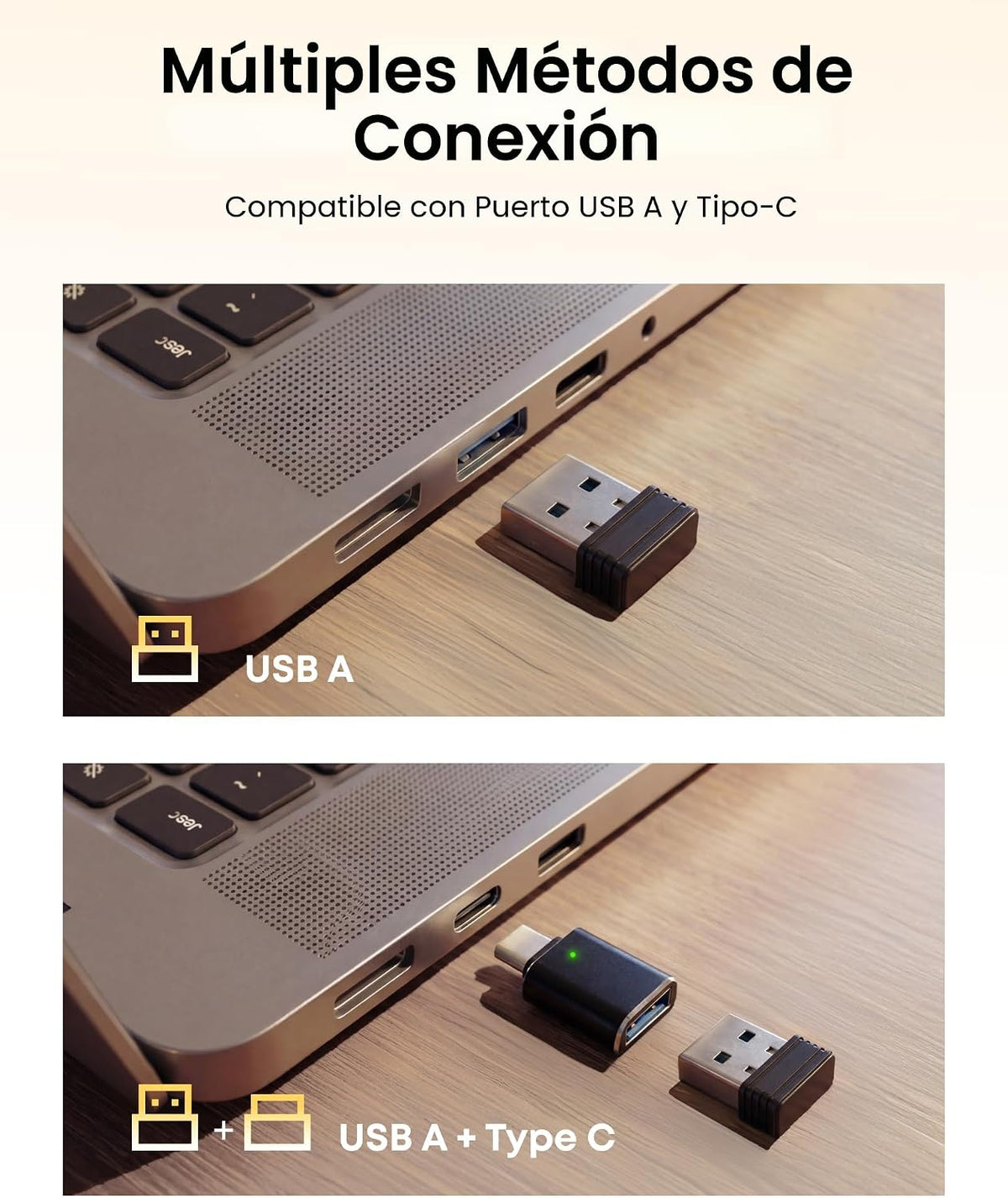 Ghajz Combo de teclado y mouse plegable portátil, Bluetooth ×2+USB...