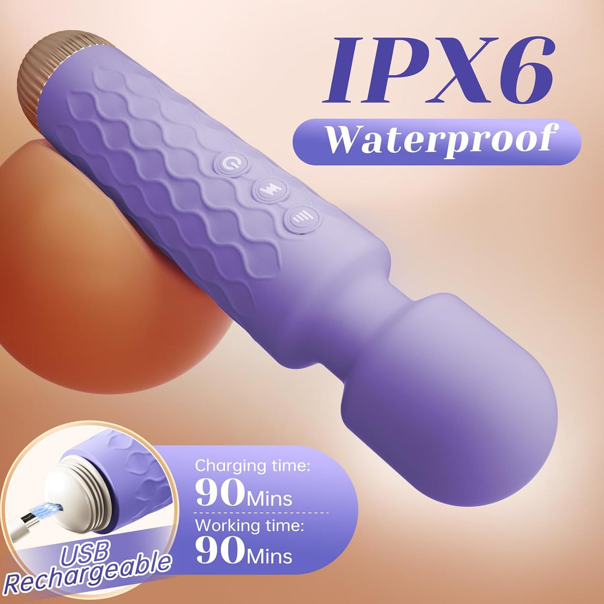 Allovü Varita vibradora para mujeres, vibrador silencioso, juguetes...