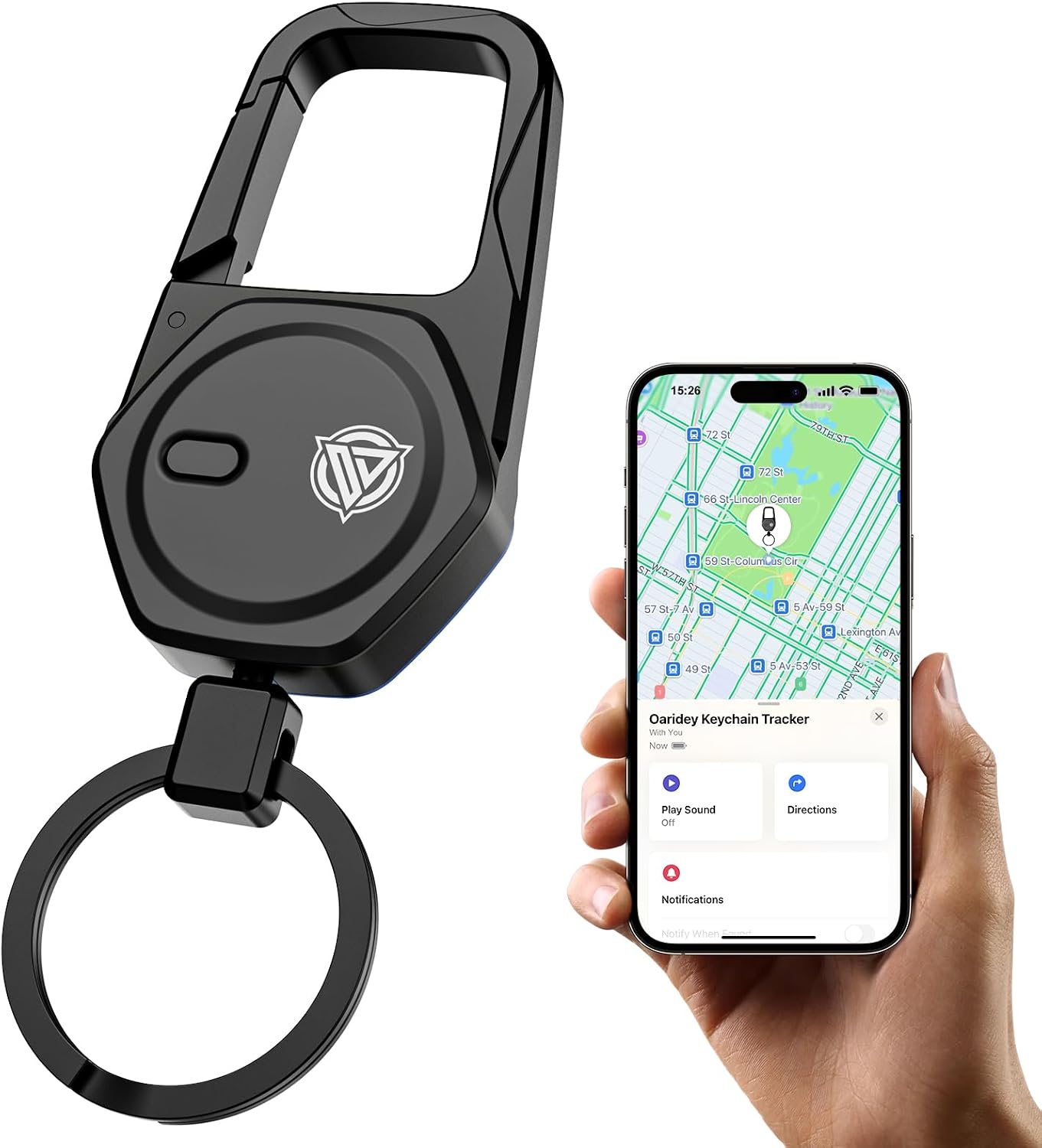 Oaridey Llavero, funciona con Apple Find My, llavero de coche con m...