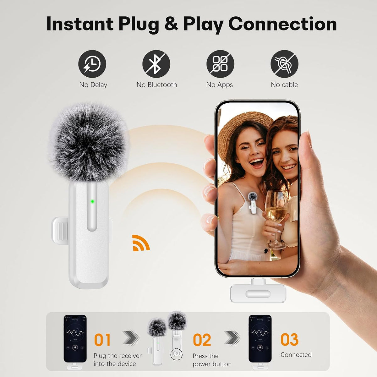 wedaniya Mini micrófono inalámbrico Lavalier para iPhone, Android,...