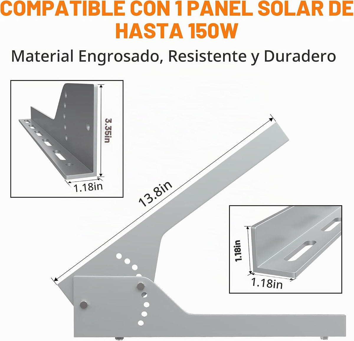 SOLPERK Soporte para panel solar: soporte de 13.8 pulgadas, ángulo...