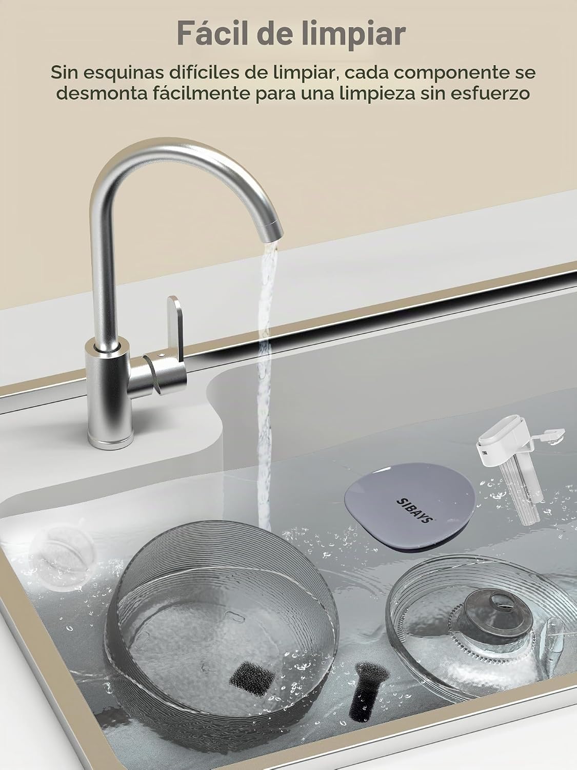 SIBAYS Fuente de agua para gatos de 3.5 L, fuentes de gran capacida...