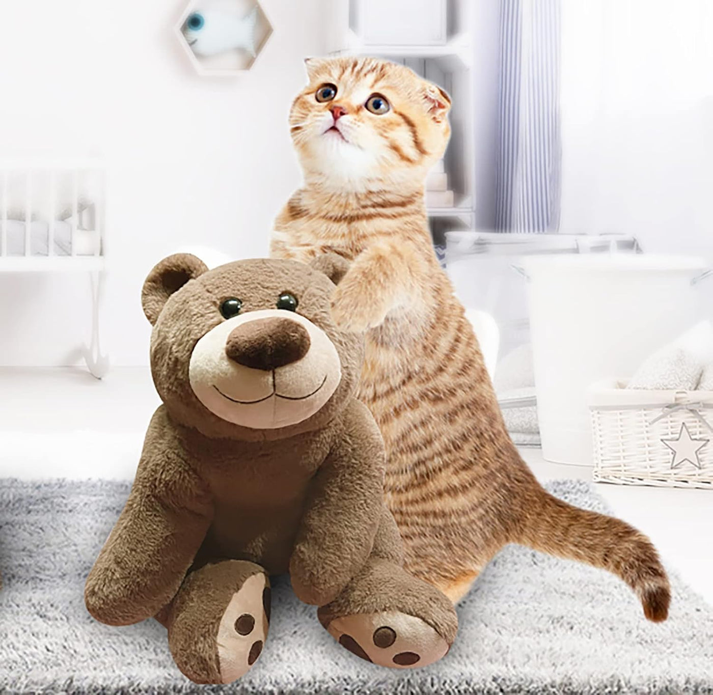 Oso de peluche con peso de 3.5 libras, almohada de animales de felp...
