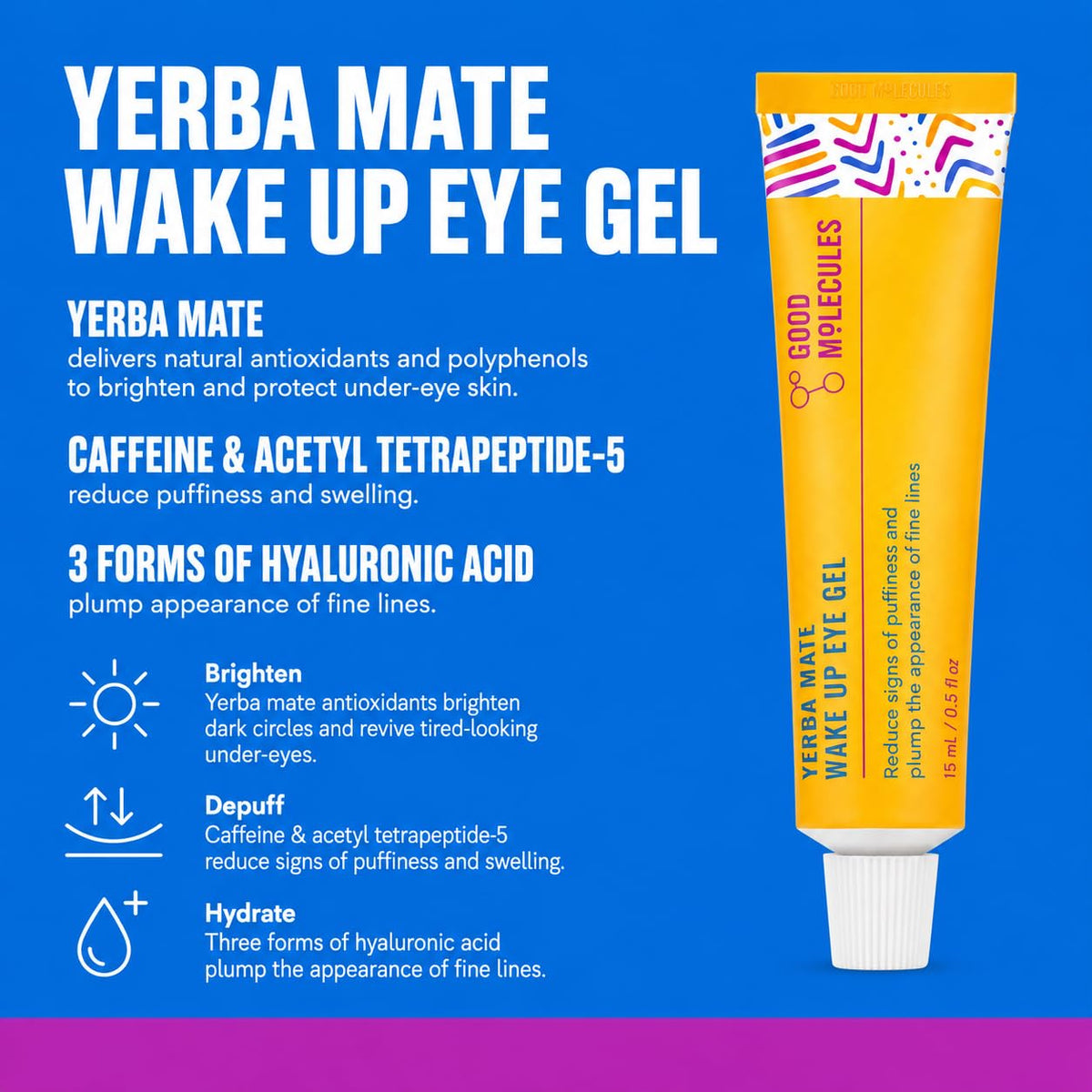 Good Molecules Set de ojos energizante, gel para ojos de yerba mate...