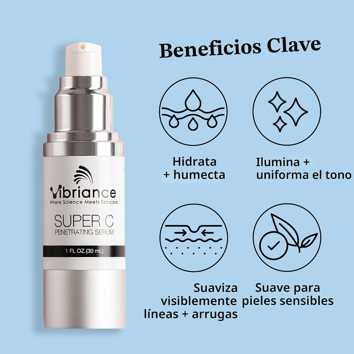 Vibriance Super C Suero de vitamina C para piel madura, 1 fl oz | V...