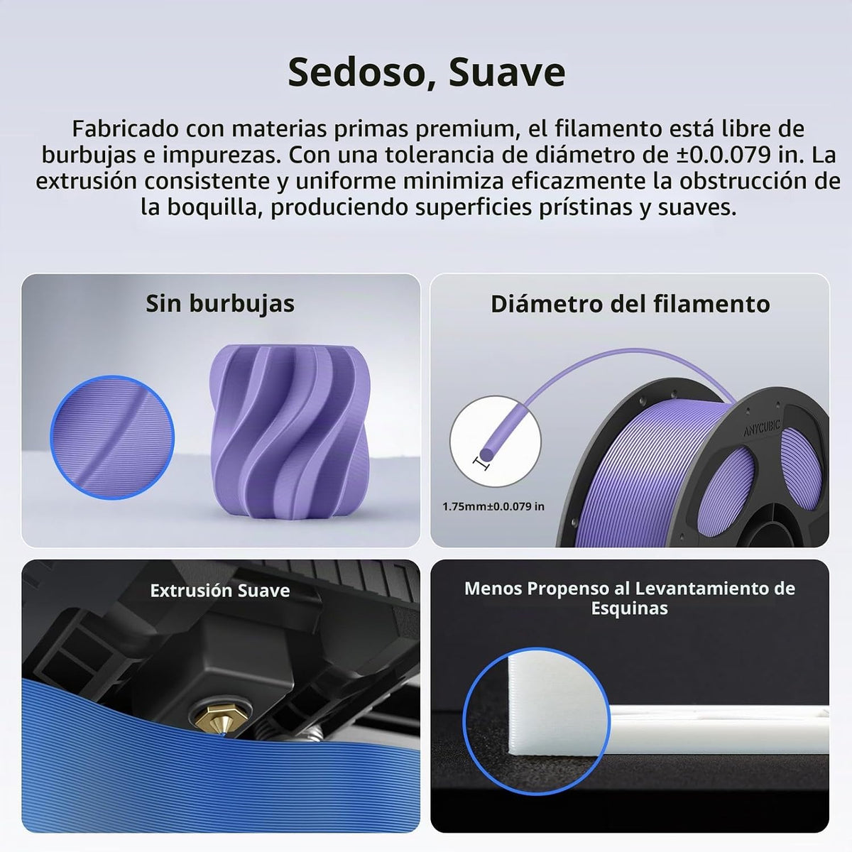 ANYCUBIC Filamento PLA Plus (PLA+), filamento de impresora 3D de 0....