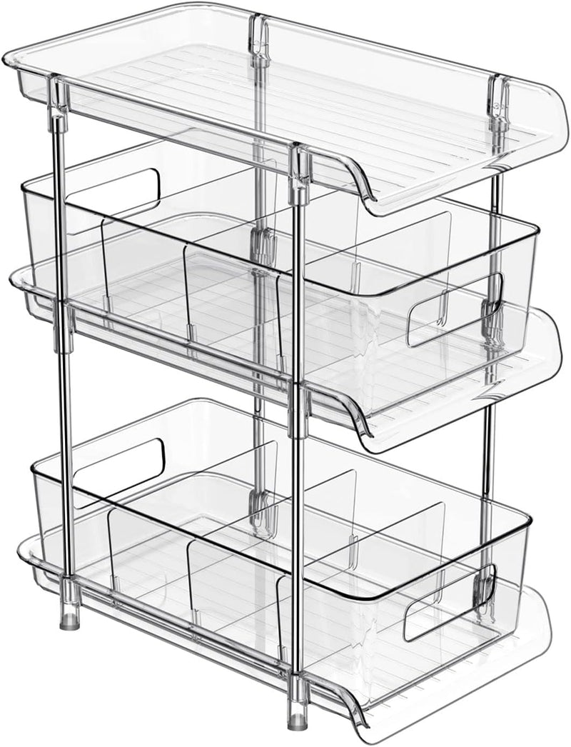 Organizador de baño transparente de 3 niveles con divisores, organi...