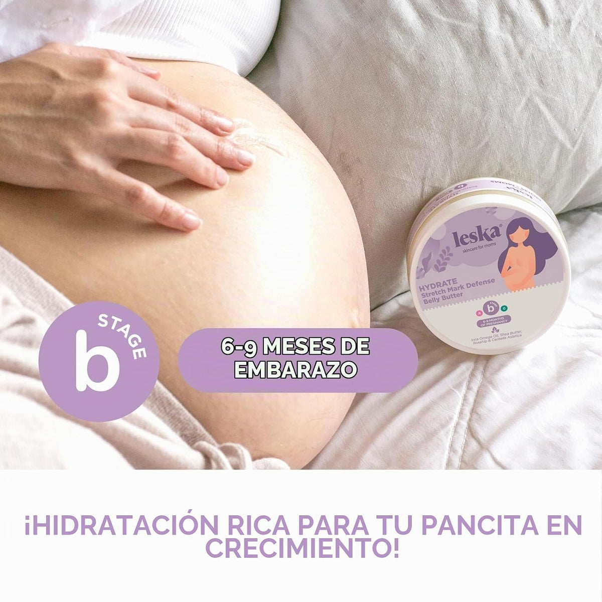 Leska Mantequilla de vientre para estrías de maternidad | Etapa B:...