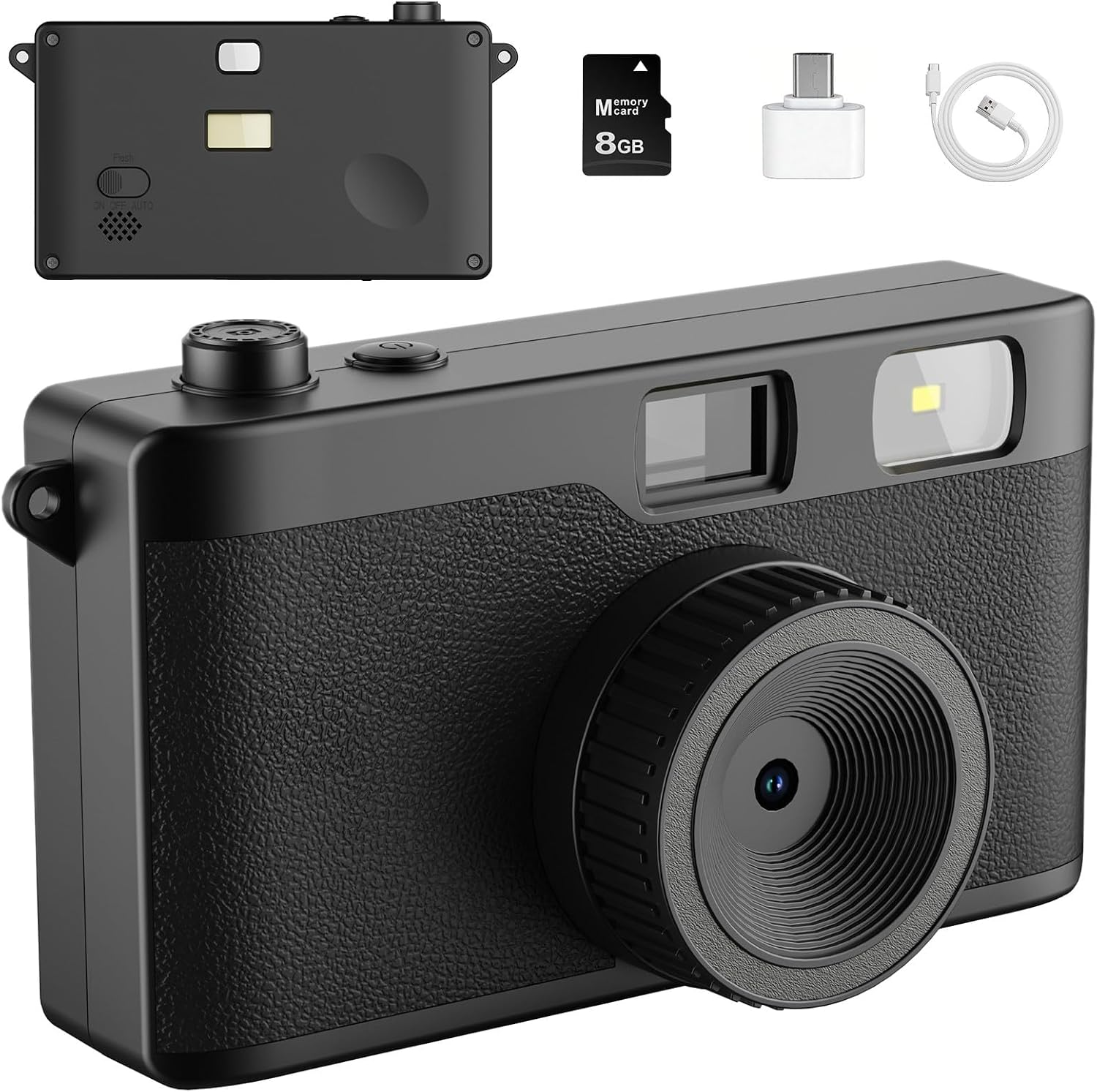 Cámara digital vintage, cámara digital reutilizable de 12 MP sin pa...