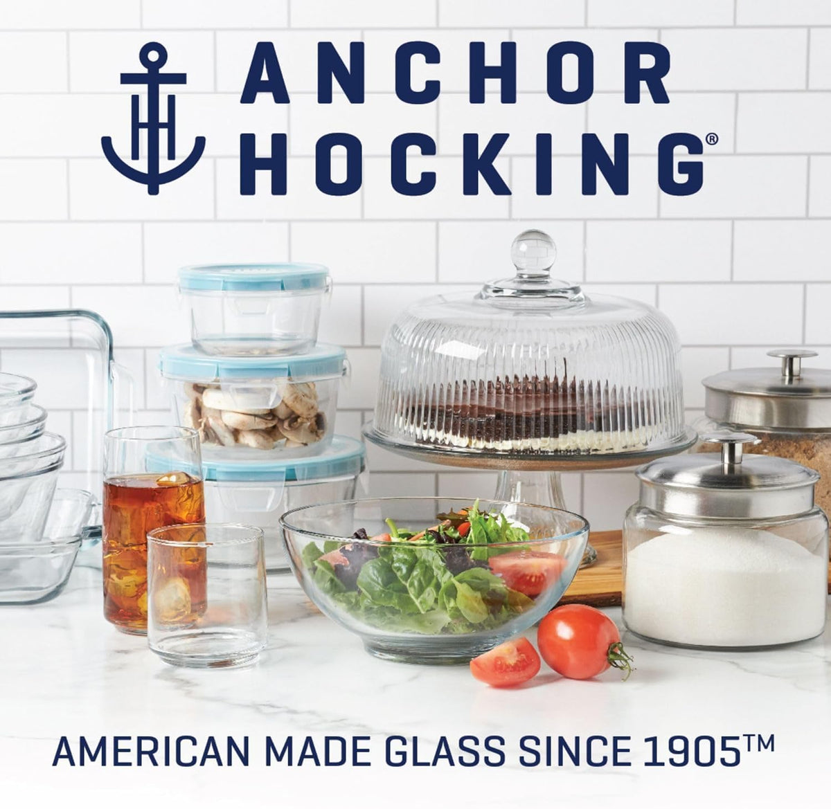 Anchor Hocking Tazón para Masa, Tazón de Vidrio para Mezclar de 2 C...