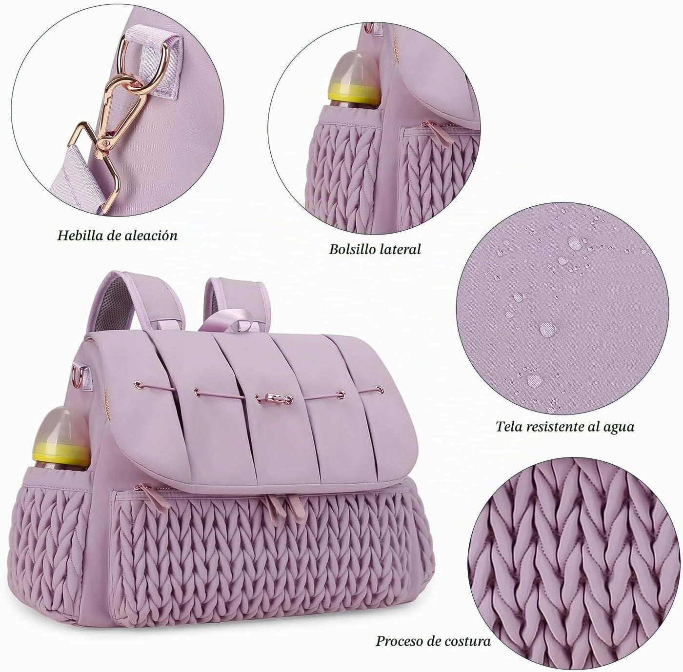 Lmbabter Bolsa para pañales, mochila de mensajero, mochila de viaje...