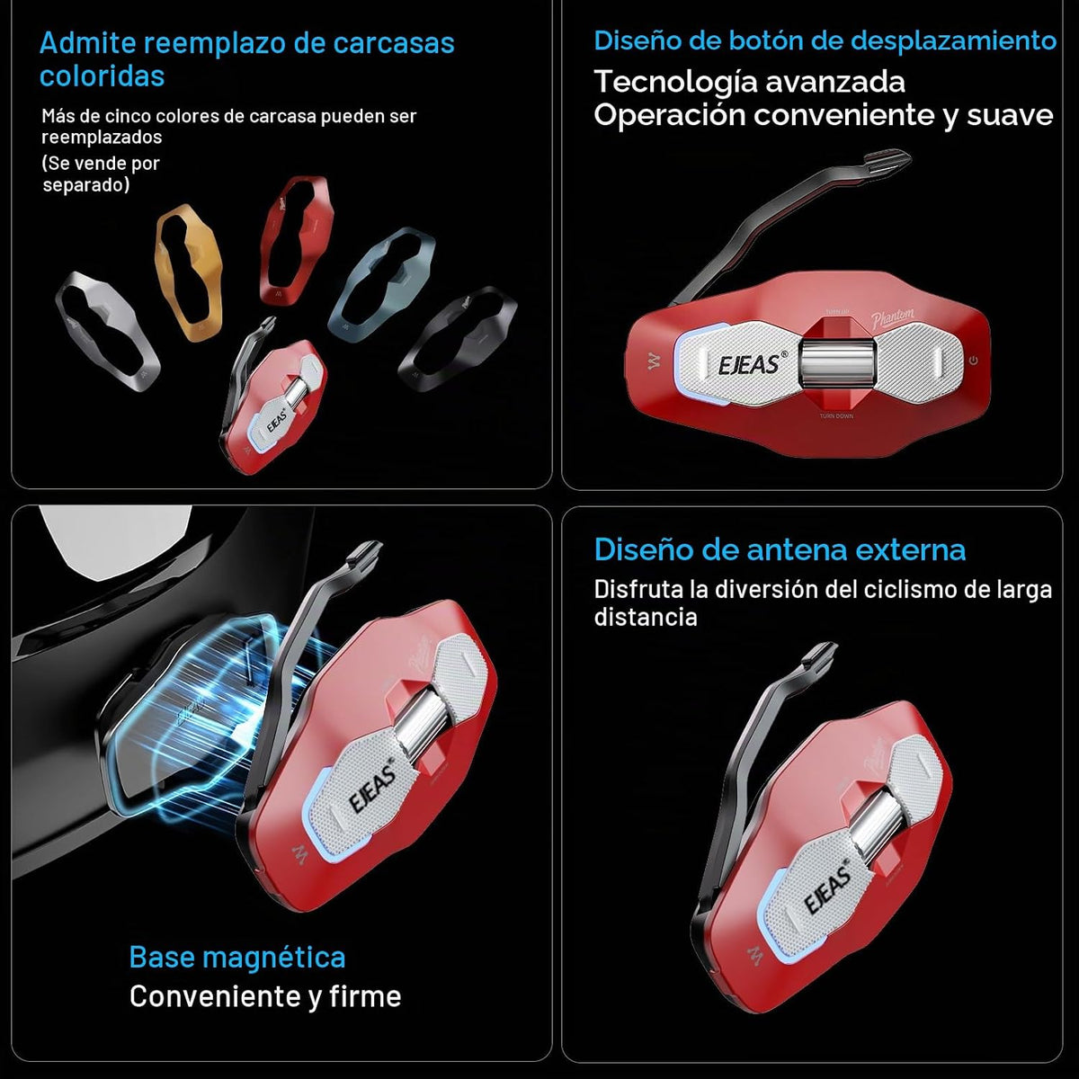 iSunergy X10 - Auriculares Bluetooth para casco de motocicleta, int...