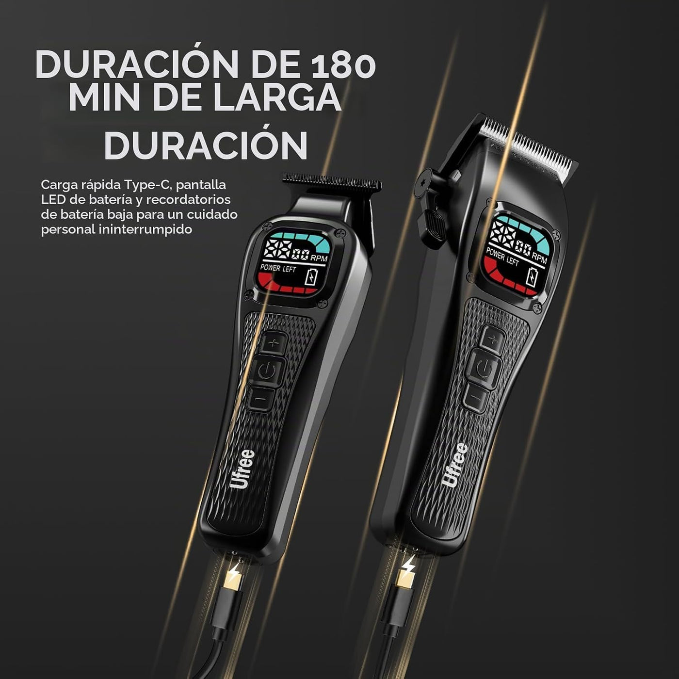 Ufree Cortapelos para hombres, motor sin escobillas de 9000 RPM, cu...