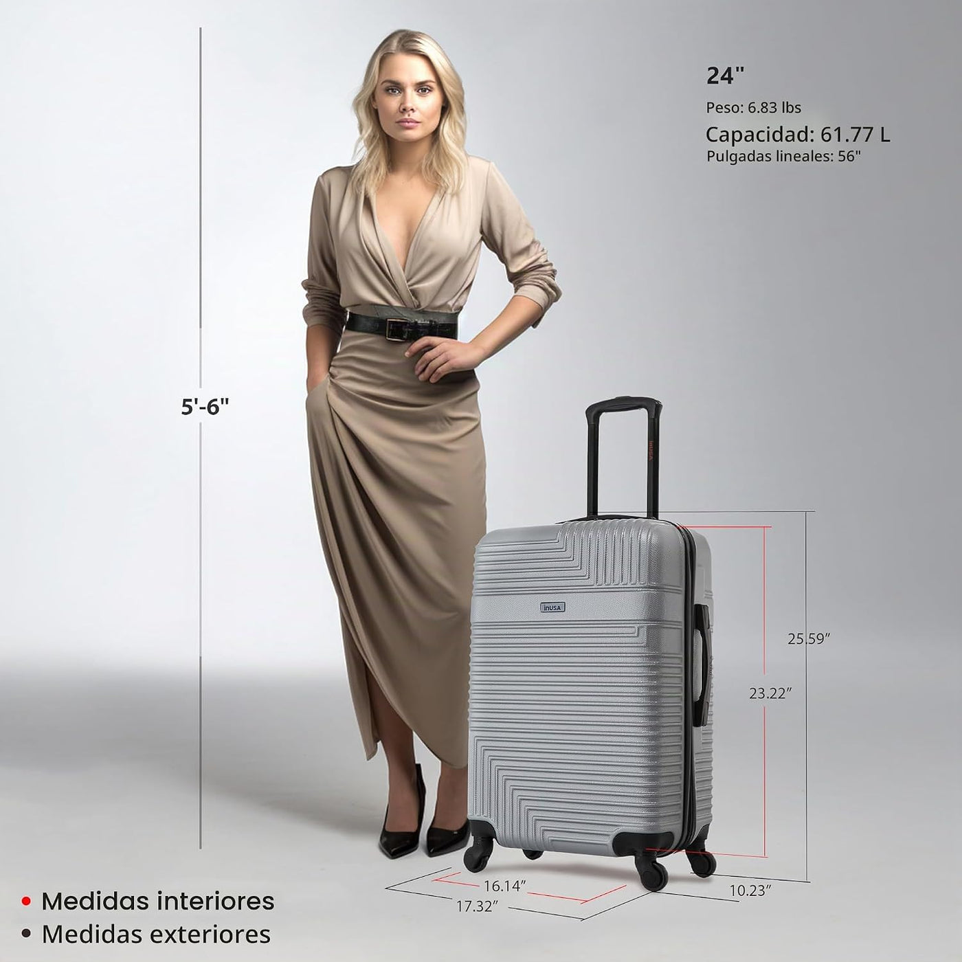 InUSA RESILIENCE - Maleta con ruedas giratorias | Maleta duradera y...