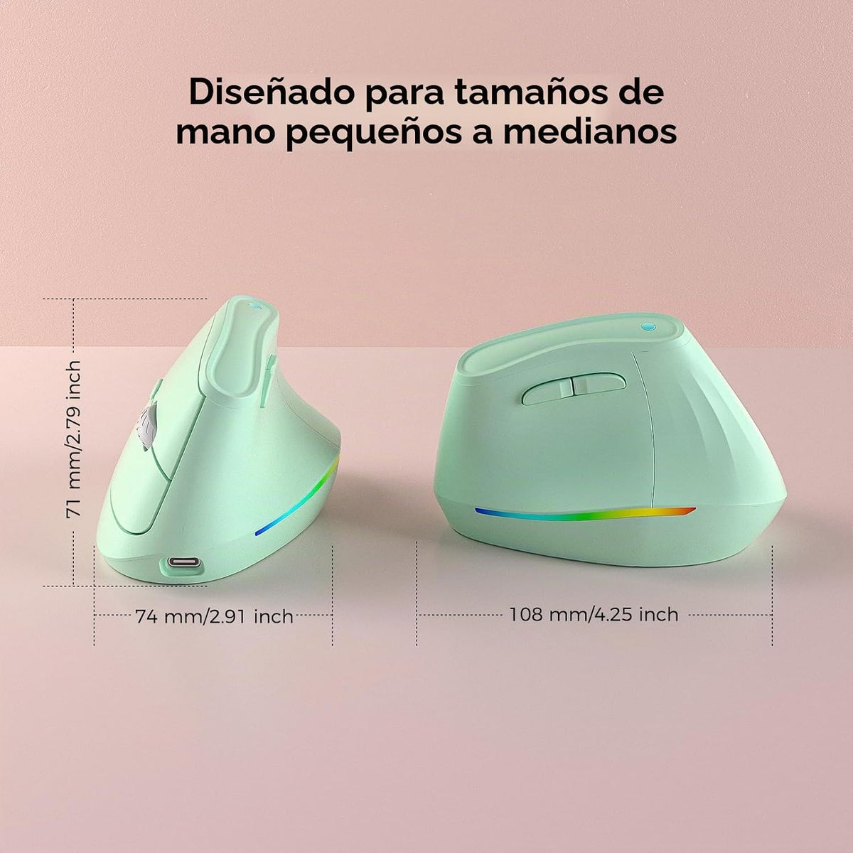 KYSONA Ratón ergonómico inalámbrico de 57°, ratón vertical, ratón p...