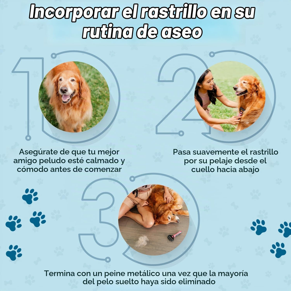 Sinko Cepillo de desprendimiento para perros y gatos, rastrillo y p...