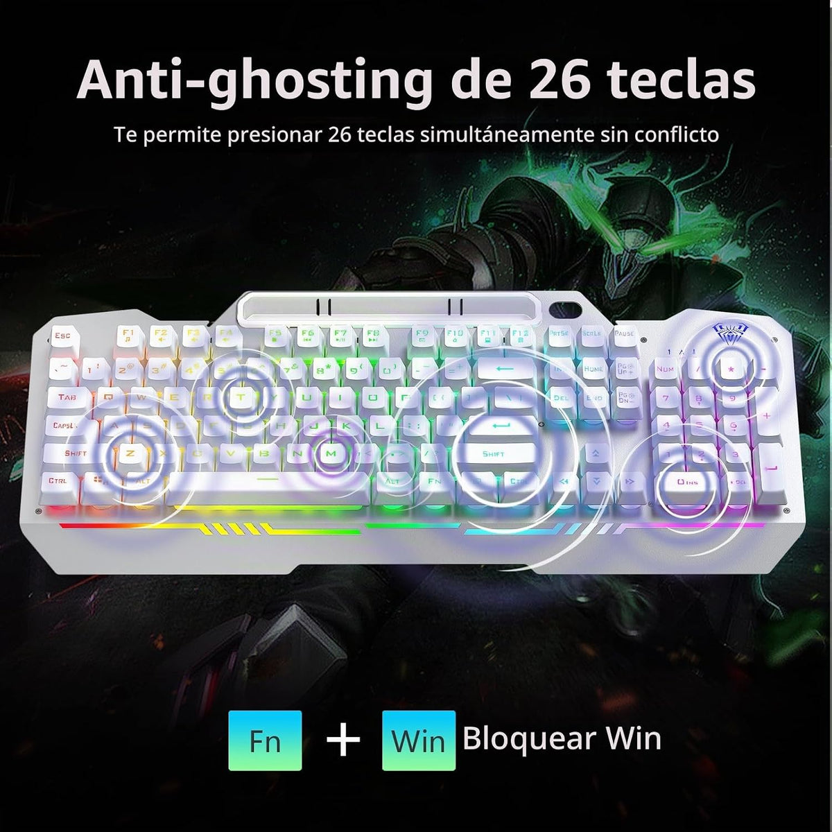 AULA Teclado Gaming, T102 Combo de Teclado y Ratón de 104 Teclas, T...