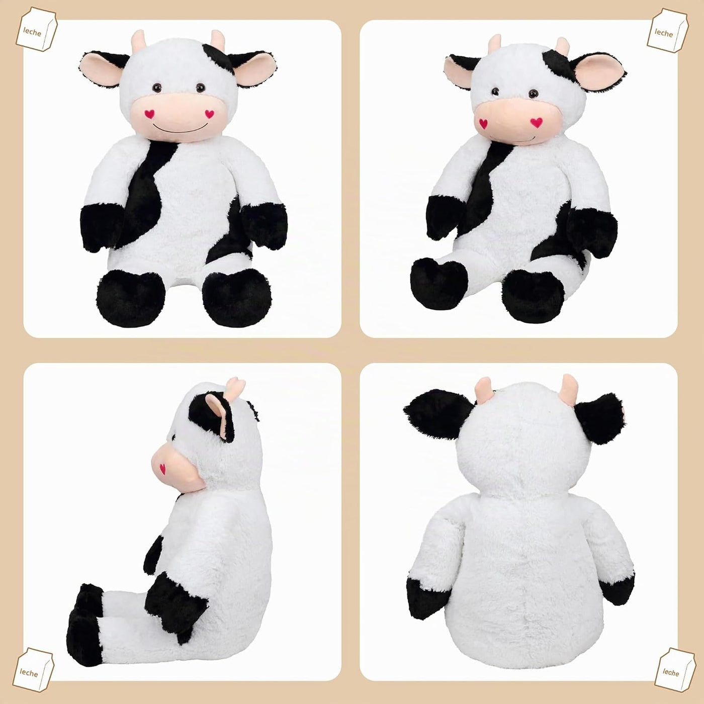 Cudhug - Vaca grande de 32" de peluche, juguete gigante de vaca...